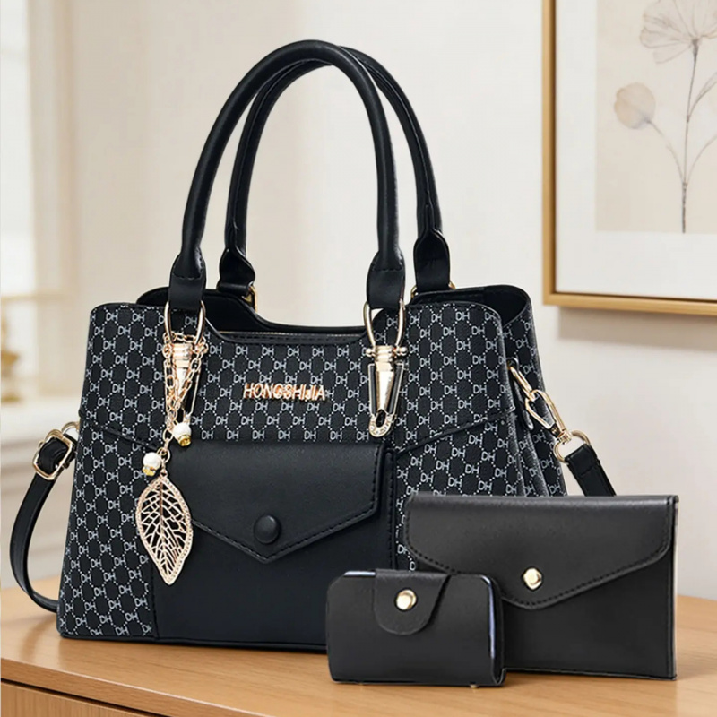Luxury Bags Casual - กระเป๋าโท้ทขนาดใหญ่เนื้อผ้าคุณภาพสูงสำหรับการเดินทาง, ชุดกระเป๋าผู้หญิงสุดหรูพร้อมกระเป๋าสะพายข้างแบบคัลเลอร์บล็อก