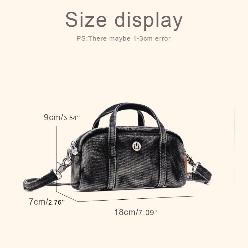 กระเป๋าสะพายไหล่ผ้าเดนิมทรงกล่ - Luxury Bags Casual บทวิจารณ์และราคา