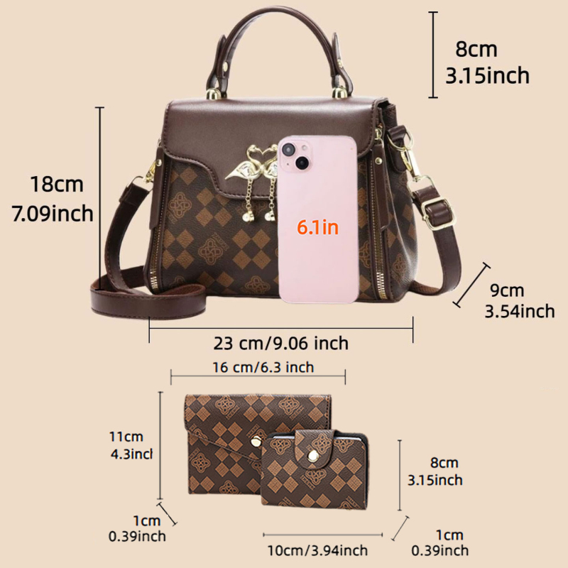 ชุดกระเป๋าผู้หญิง 3 ชิ้น กระเป - Luxury Bags Casual บทวิจารณ์และราคา